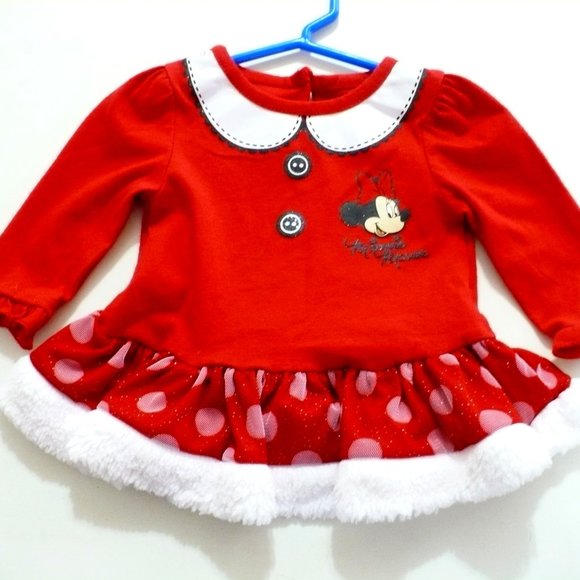 Disney Other - Disney Minnie Mouse Red Dress 3/6 months